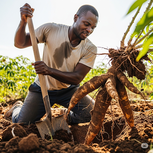 Processus de transformation de la farine de manioc